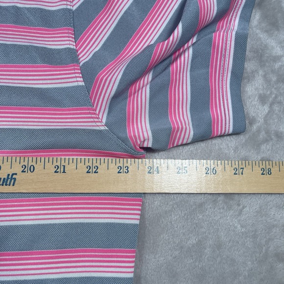 Nike Golf Dri-Fit Tour‎ Performance Polo Men's L Gray Pink Striped - Picture 7 of 8